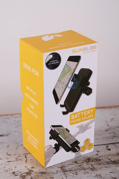 Cyclotron powerbank telefoonhouder