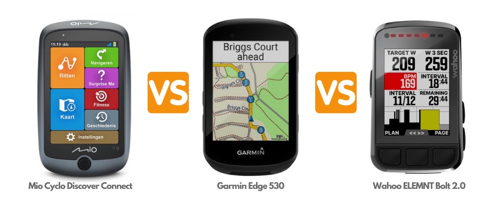 Mio Cyclo Discover Connect vs Garmin Edge 530 vs Wahoo ELEMNT Bolt 2.0