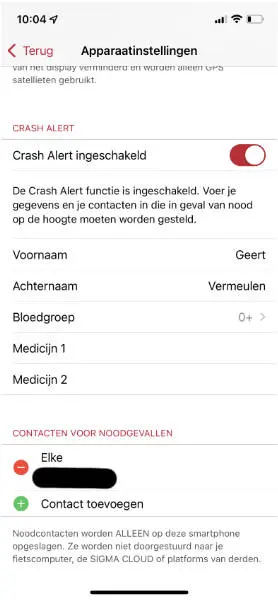 Sigma Ride app Crash Alert