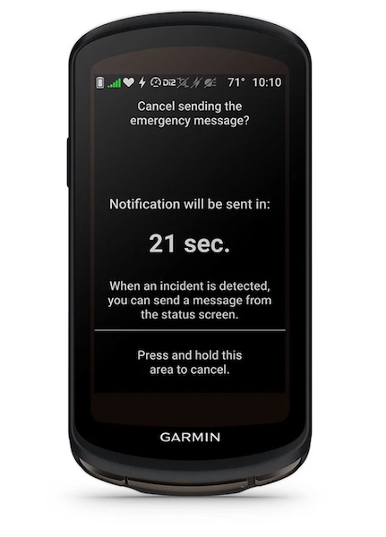 Garmin Edge 1040 ongevaldetectie