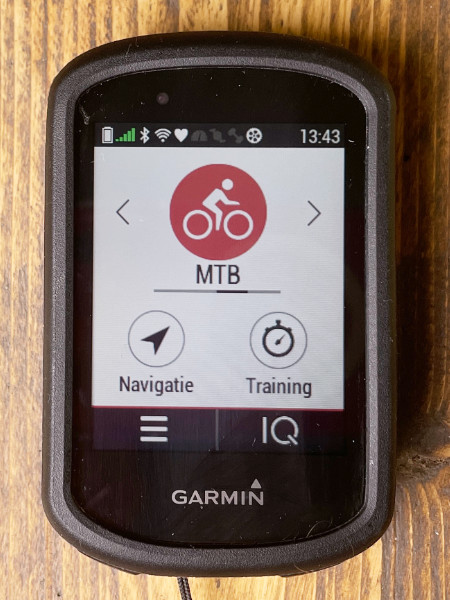 Garmin Edge 830 home screen